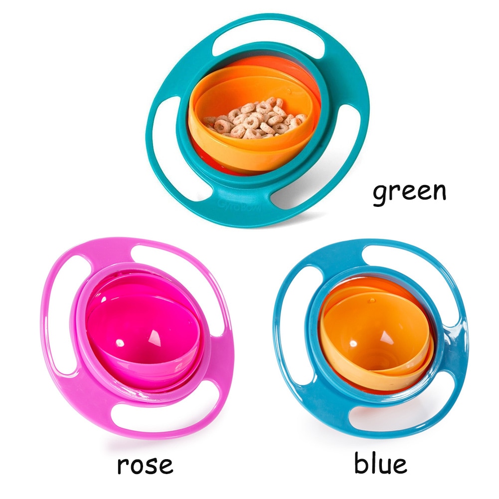 Baby Feeding Toy Bowl Dishes Kids Boy Girl Spill Proof Universal Rotate Technology Funny Gift Baby Accesories ZL1521